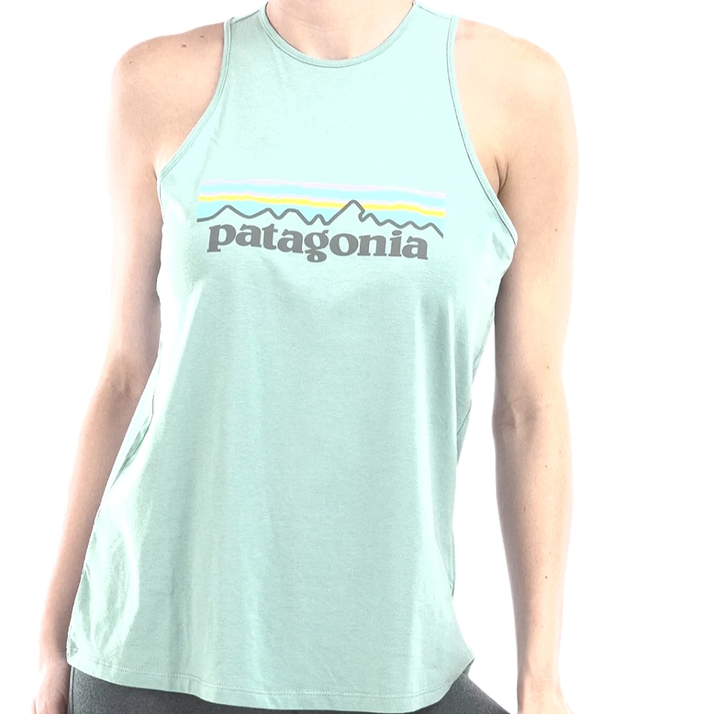 Patagonia Pastel Teal Racer back High Neck Tank Top
